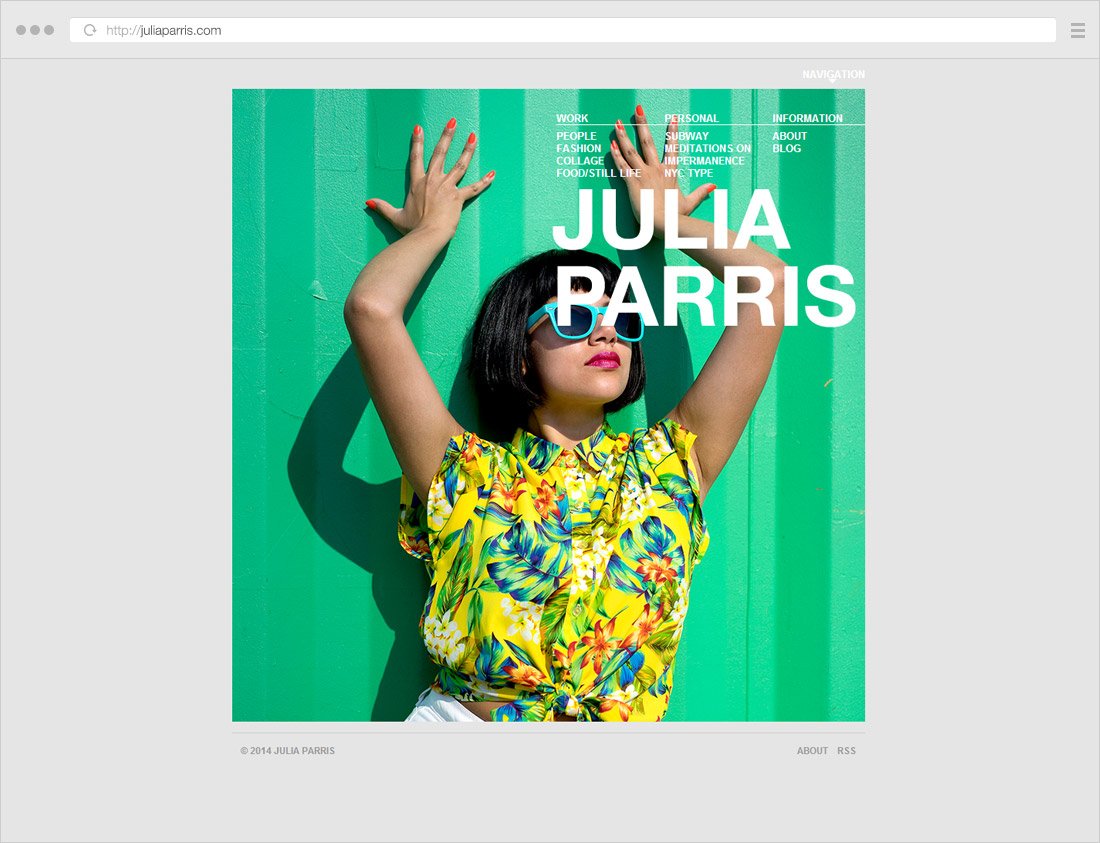 minimalist photography website example julia parris