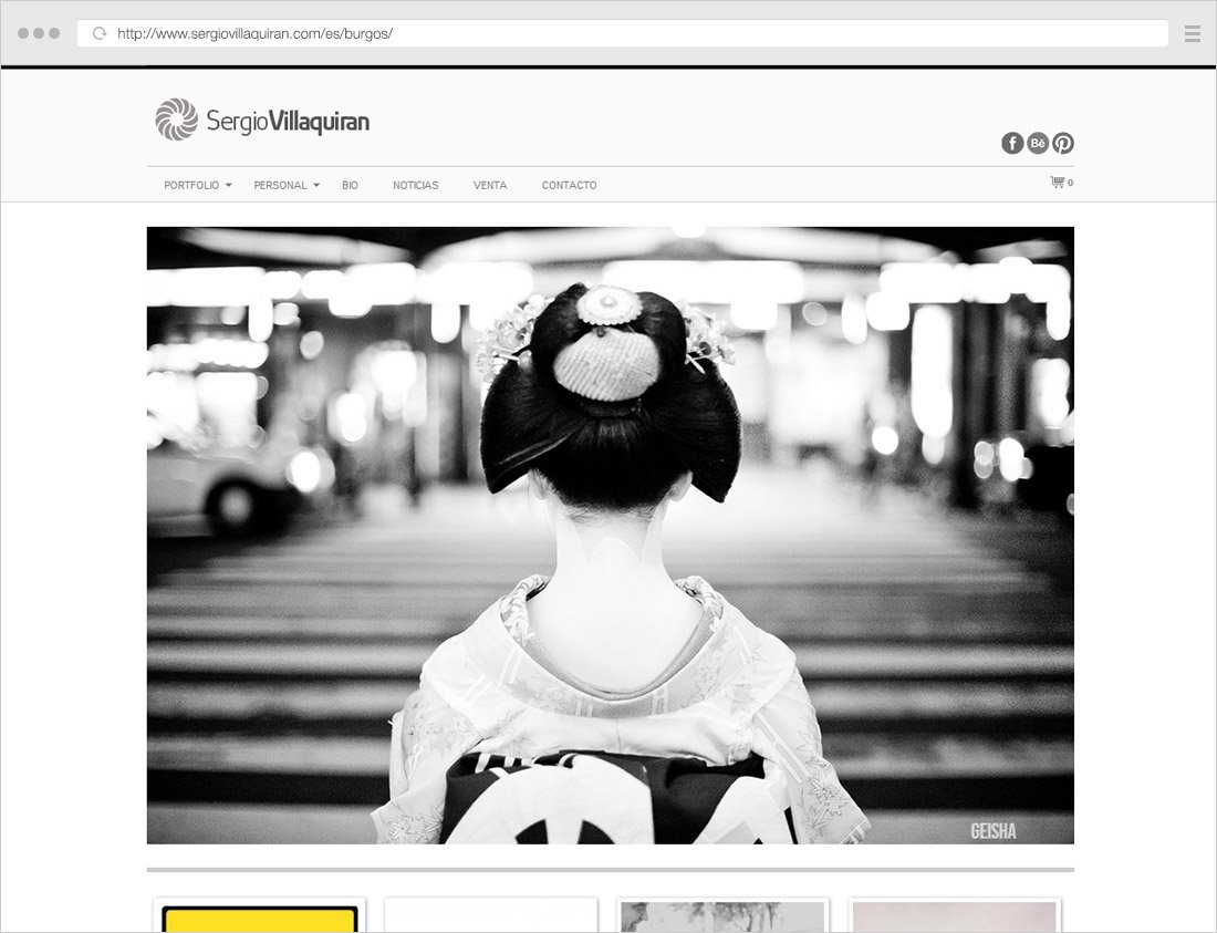 minimalist photography website example sergio villaquiran