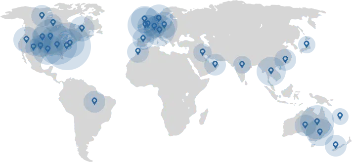 ForegroundWeb client countries map