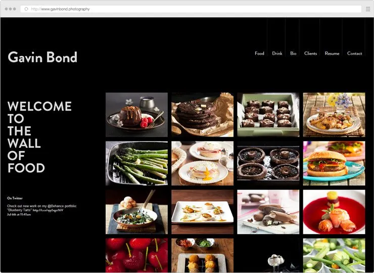 Gavin Bond Photography site screenshot