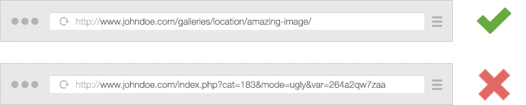 Pretty vs ugly photography website slugs