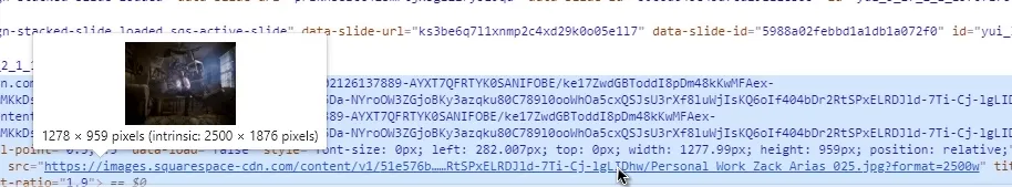 Squarespace image URL in the source code